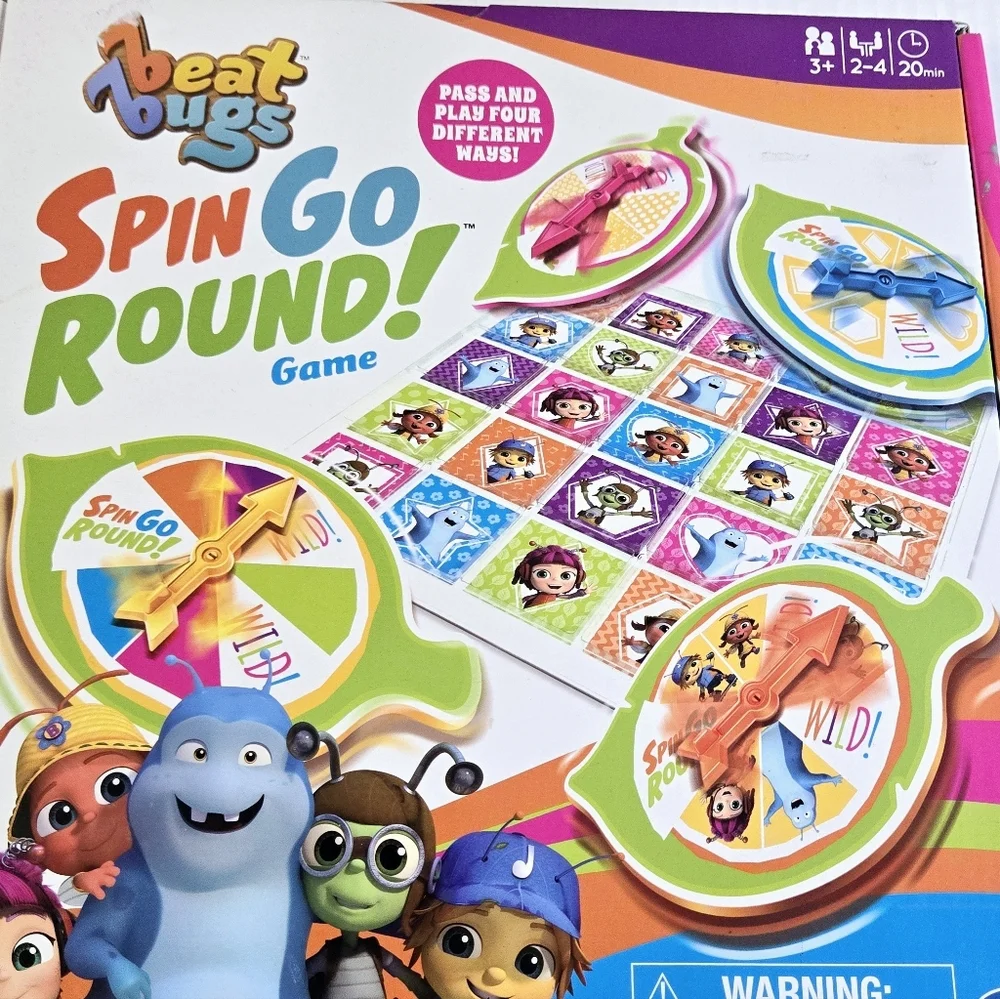 Beat Bugs Spin Go Round Game Kids Board Game Ages 3+ Complete 2-4 Players